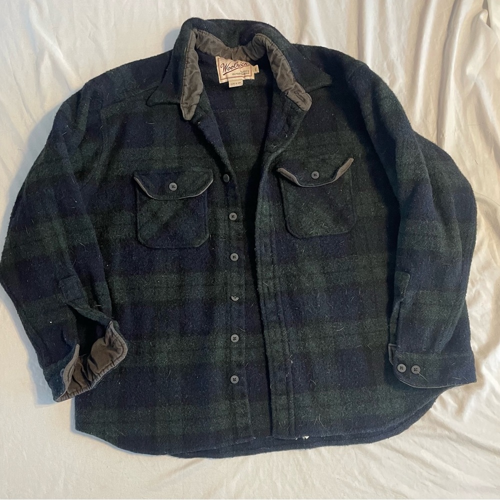 Woolrich Button up plaid wool sweatshirt